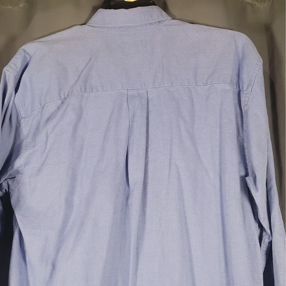 Cutter & Buck Men's LT Blue Solid Woven Cotton Button-Down Shirt Pockets - Picture 9 of 16
